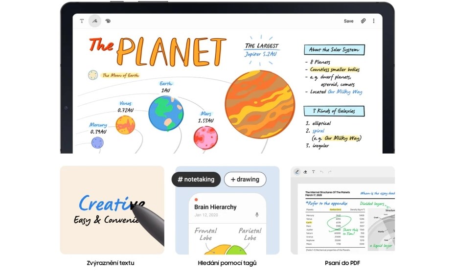 Samsung Tab S6 Lite poznámky